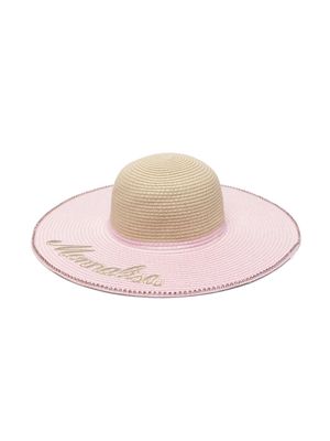 Monnalisa rhinestone-embellished sun hat - Pink