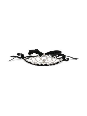 Monnalisa rhinestone-embellished tiara headband - Silver