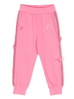Monnalisa rhinestone-embellished track-pants - Pink