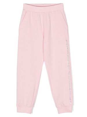 Monnalisa rhinestone-embellished tracksuit bottoms - Pink