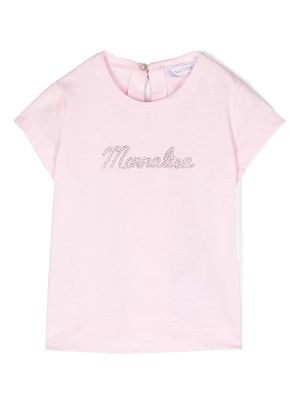 Monnalisa rhinestone logo T-shirt - Pink
