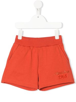Monnalisa rhinestone-logo track shorts - Orange