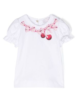 Monnalisa Romantic cotton T-shirt - White