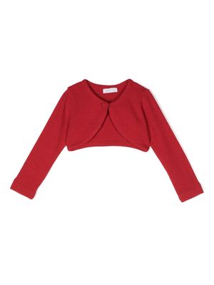 Monnalisa round-neck cropped cardigan - Red
