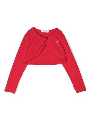 Monnalisa rounded cover-up cardigan - Red