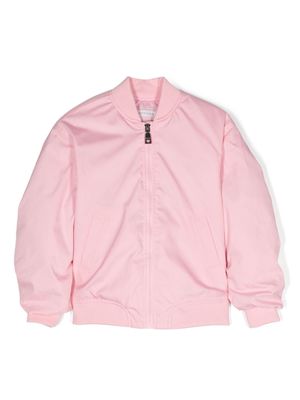 Monnalisa ruched-trim bomber jacket - Pink