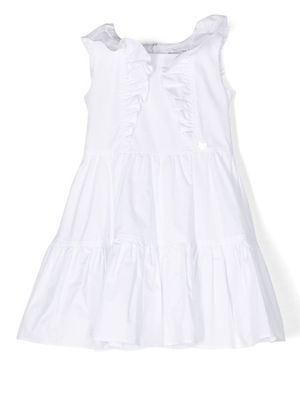 Monnalisa ruffle-detail dress - White