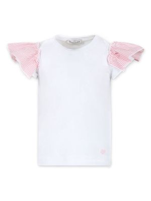 Monnalisa ruffle-detail round-neck T-shirt - White