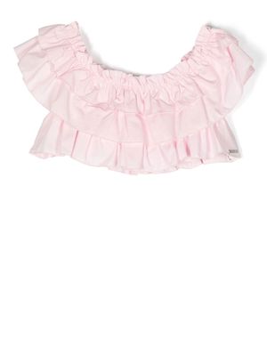 Monnalisa ruffle-detail sleeveless top - Pink