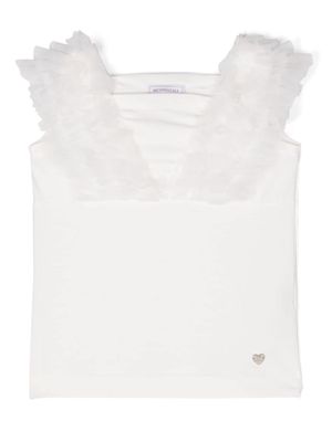 Monnalisa ruffle-detail top - White