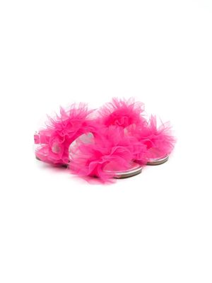 Monnalisa ruffle-detailed sandals - Pink