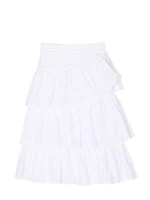 Monnalisa ruffle tiered skirt - White