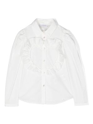 Monnalisa ruffled-detailing long-sleeve shirt - White