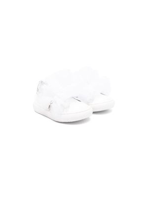Monnalisa ruffled leather sneakers - White