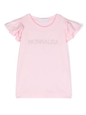 Monnalisa ruffled-sleeve T-shirt - Pink