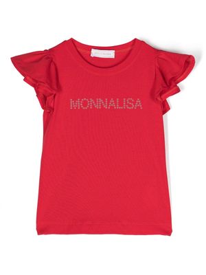 Monnalisa ruffled-sleeve T-shirt - Red