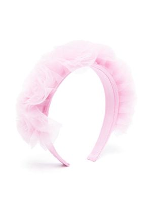 Monnalisa ruffled tulle head band - Pink