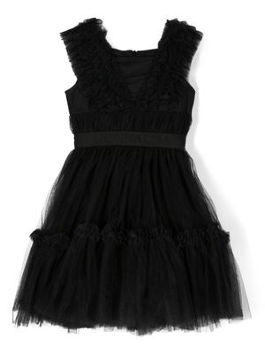 Monnalisa ruffled tulle minidress - Black