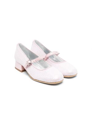 Monnalisa sequin-embellished 35mm ballerina shoes - Pink