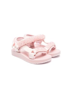Monnalisa sequin embellished sandals - Pink