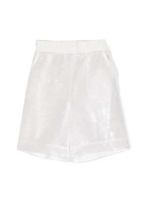 Monnalisa sequin-embellished wide-leg shorts - White