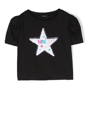 Monnalisa sequin-star T-shirt - Black