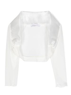 Monnalisa shawl-collar cropped jacket - White