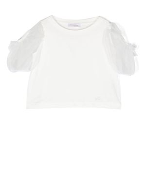 Monnalisa short puff sleeves T-shirt - White