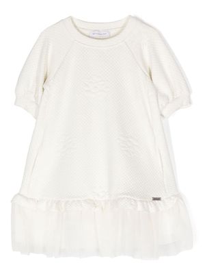 Monnalisa short-sleeve tulle dress - White