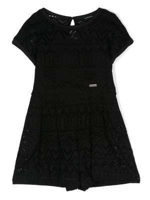 Monnalisa short-sleeved lace jumpsuit - Black