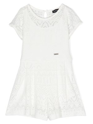 Monnalisa short-sleeved lace jumpsuit - White