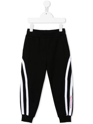 Monnalisa side-stripe track trousers - Black