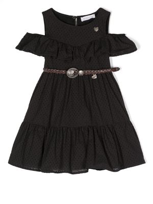 Monnalisa sleeveless tiered dress - Black