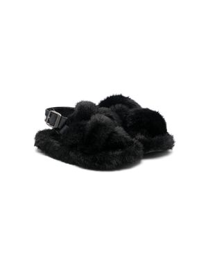 Monnalisa slingback-strap open-toe sandals - Black
