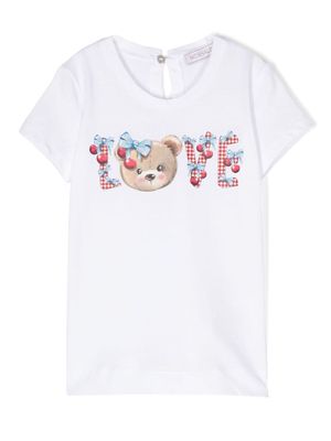 Monnalisa slogan-print T-shirt - White