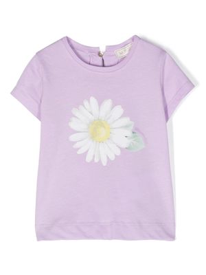 Monnalisa St. Daisy floral-print T-shirt - Purple
