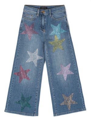 Monnalisa star-embellished denim jeans - Blue