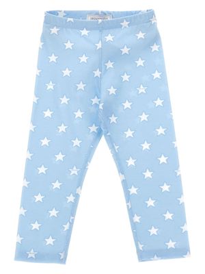 Monnalisa star-print cotton leggings - Blue