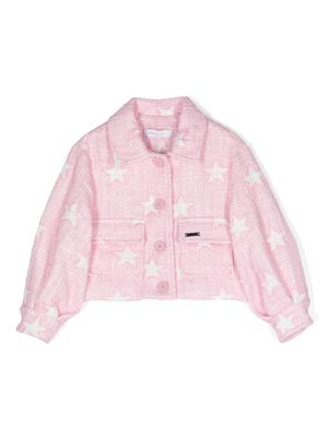 Monnalisa star-print tweed jacket - Pink