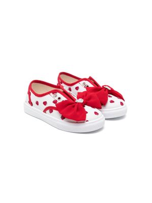 Monnalisa strawberry-print slip-on sneakers - White