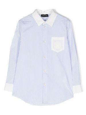 Monnalisa stripe-print cotton-blend shirt - White