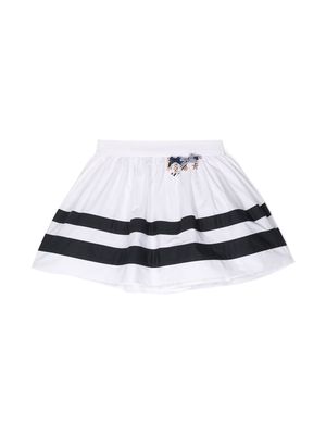 Monnalisa striped charm-detail skirt - White
