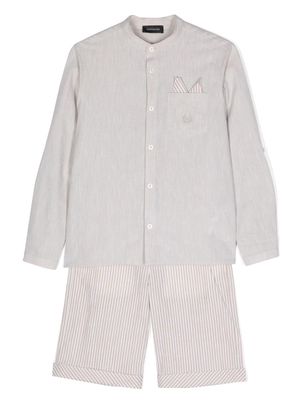 Monnalisa striped cotton-blend shorts - Neutrals