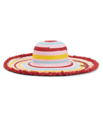 Monnalisa Striped logo-embroidered sun hat