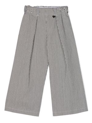Monnalisa striped wide-leg trousers - White