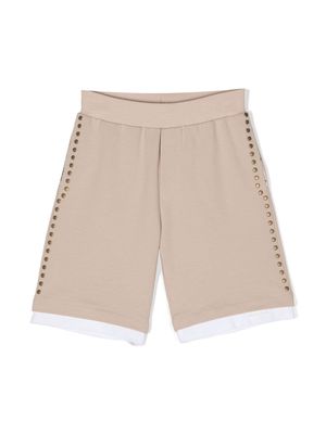 Monnalisa stud-embellished track shorts - Neutrals