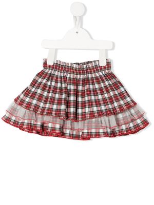 Monnalisa tartan check pattern skirt - Red