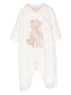 Monnalisa teddy bear babygrow - White