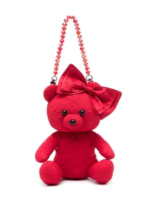 Monnalisa teddy bear bow-detail tote bag - Red