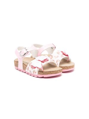 Monnalisa teddy bear glittered sandals - Pink